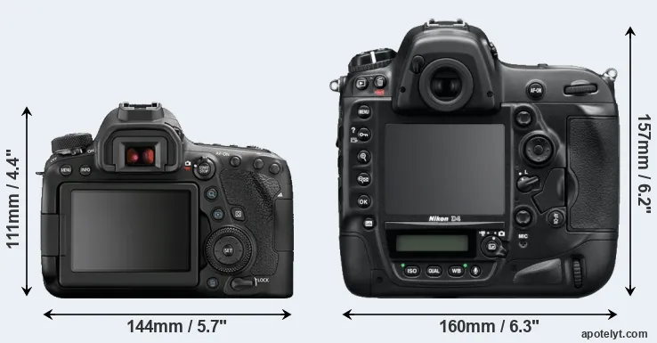 Comparison 6D Mark II or D4 rear