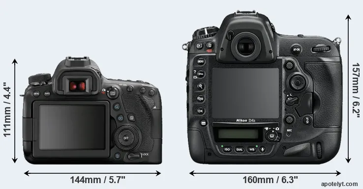Comparison 6D Mark II or D4S rear