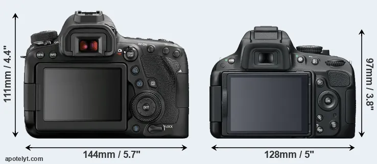 Comparison 6D Mark II or D5100 rear