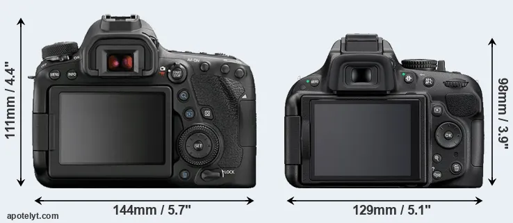 Comparison 6D Mark II or D5200 rear
