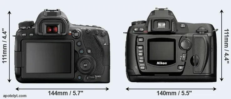 Comparison 6D Mark II or D70 rear