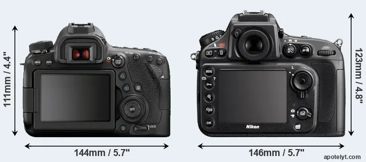 Comparison 6D Mark II or D800 rear