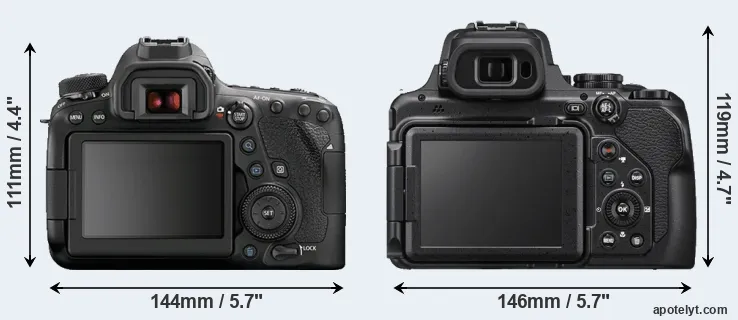 Comparison 6D Mark II or P1000 rear