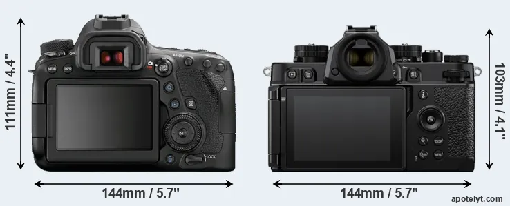 Comparison 6D Mark II or Zf rear