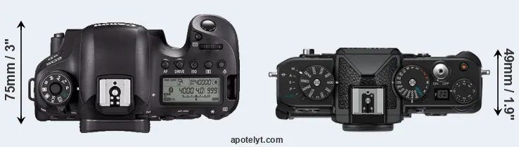 Compare 6D Mark II versus Zf top