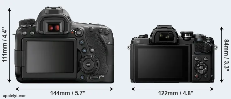 Comparison 6D Mark II or E-M10 III rear