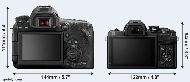 Comparison 6D Mark II or E-M10 IV rear