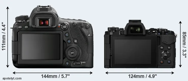 Comparison 6D Mark II or E-M5 II rear