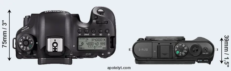 Compare 6D Mark II versus E-PL10 top
