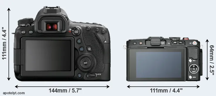 Comparison 6D Mark II or E-PL6 rear