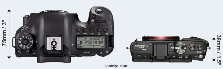 Compare 6D Mark II versus E-PL6 top