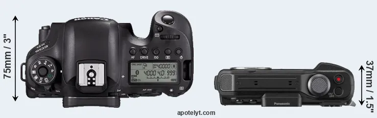 Compare 6D Mark II versus FT7 top