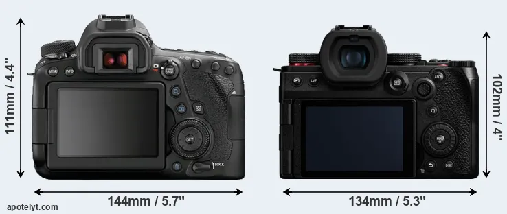 Comparison 6D Mark II or G9 II rear
