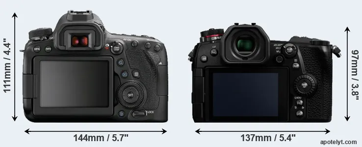 Comparison 6D Mark II or G9 rear