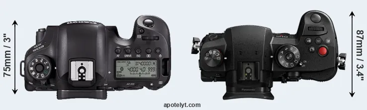 Compare 6D Mark II versus GH5 II top