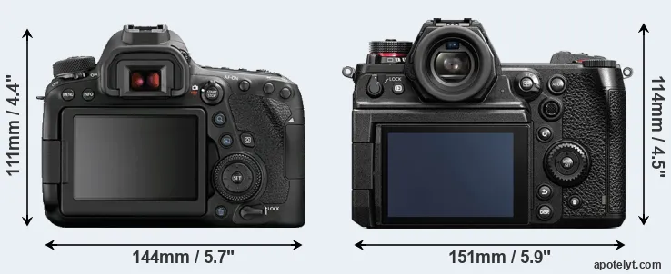 Comparison 6D Mark II or S1H rear