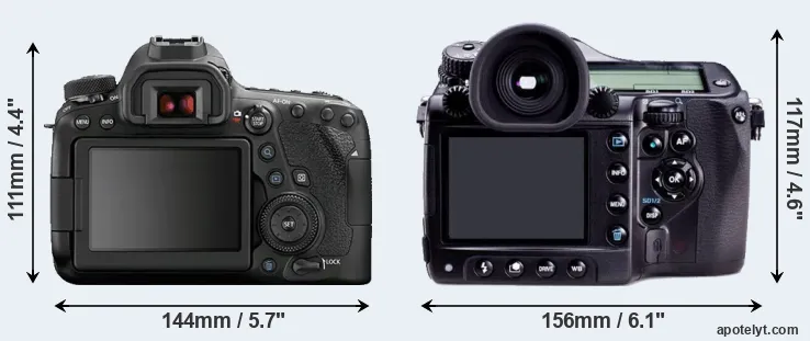 Comparison 6D Mark II or 645D rear