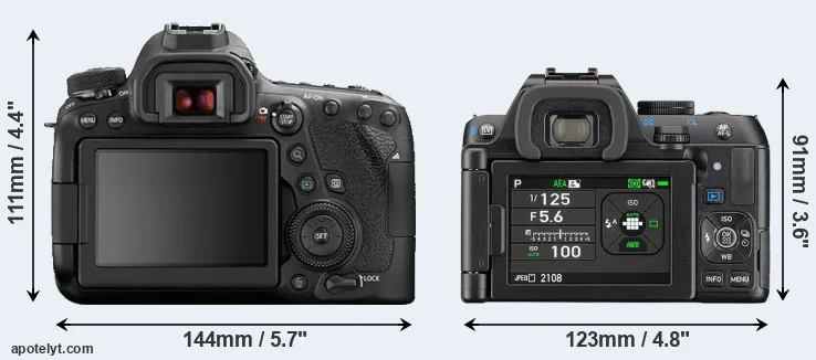 Comparison 6D Mark II or K-S2 rear