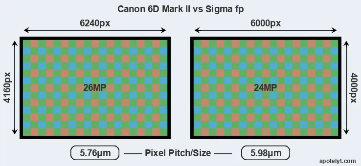 6D Mark II versus fp MP