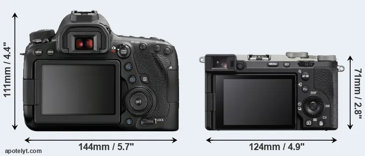 Comparison 6D Mark II or A7C II rear