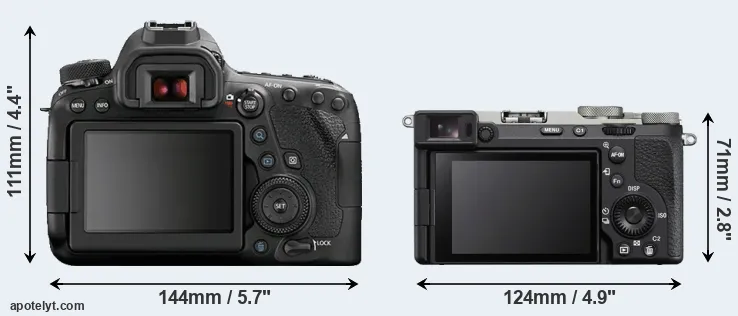 Comparison 6D Mark II or A7C R rear
