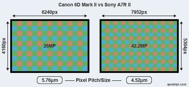 6D Mark II versus A7R II MP