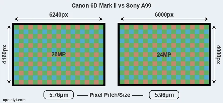 6D Mark II versus A99 MP