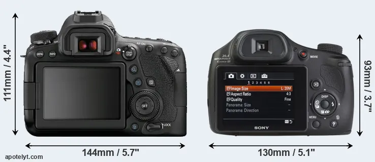 Comparison 6D Mark II or HX350 rear