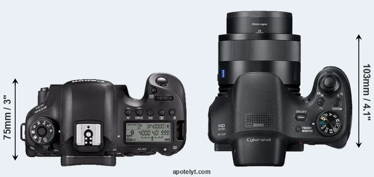 Compare 6D Mark II versus HX350 top