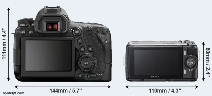 Comparison 6D Mark II or NEX-C3 rear
