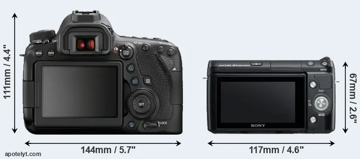 Comparison 6D Mark II or NEX-F3 rear