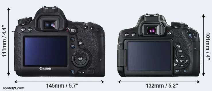 Comparison 6D or 750D rear