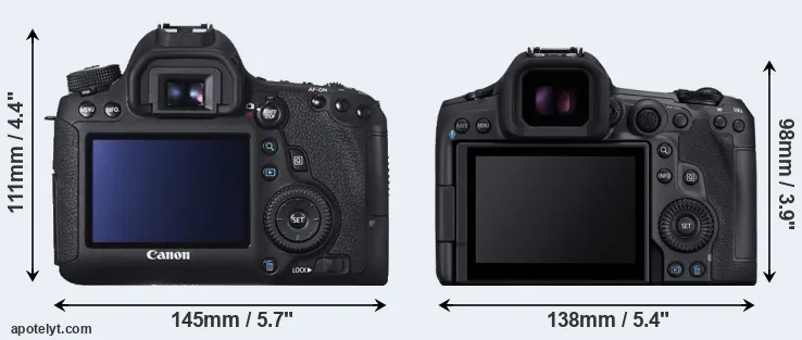 Comparison 6D or R5 Mark II rear