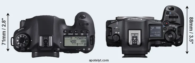 Compare 6D versus R5 Mark II top