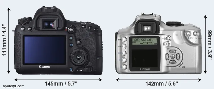 Comparison 6D or Rebel rear