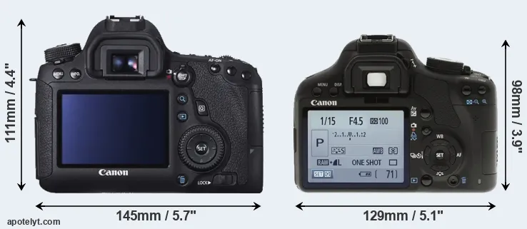 Comparison 6D or T1i rear