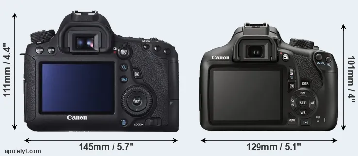 Comparison 6D or T6 rear