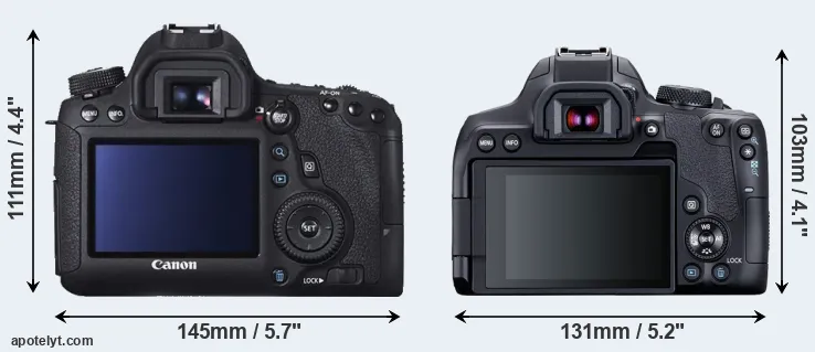 Comparison 6D or T8i rear