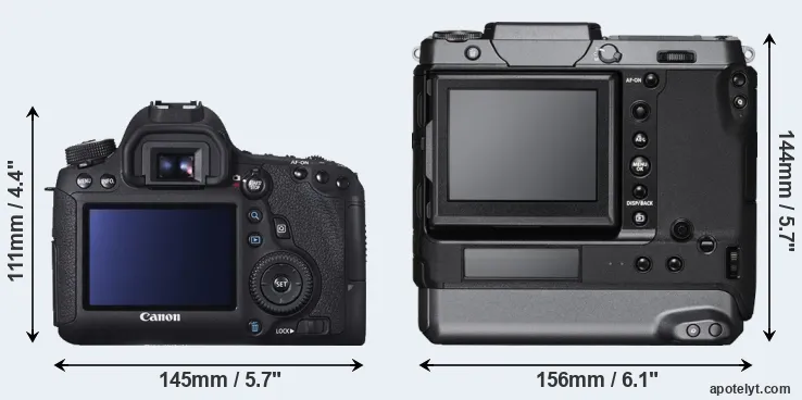 Comparison 6D or GFX 100 rear