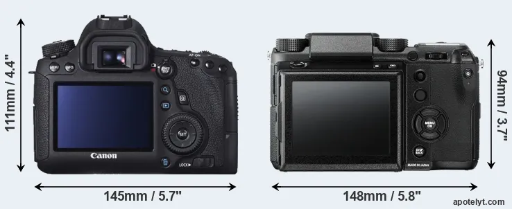 Comparison 6D or GFX 50S rear