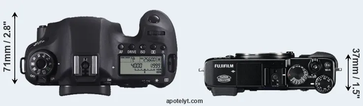 Compare 6D versus X-E2 top