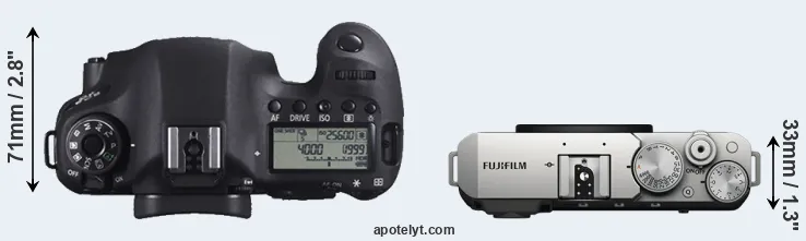 Compare 6D versus X-E4 top