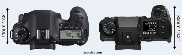 Compare 6D versus X-H2 top