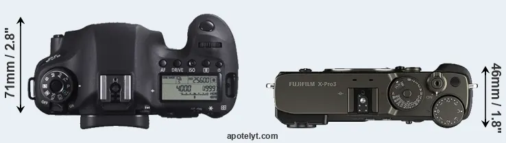 Compare 6D versus X-Pro3 top
