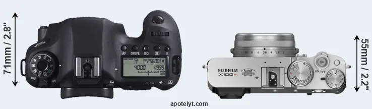 Compare 6D versus X100VI top