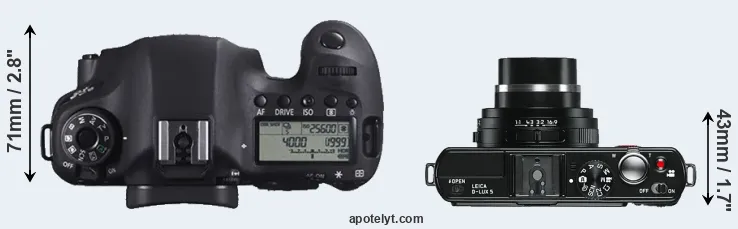 Compare 6D versus D-LUX 5 top