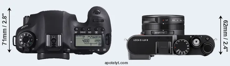 Compare 6D versus D-LUX 8 top