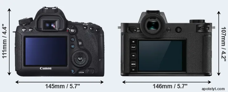 Comparison 6D or Leica SL2-S rear
