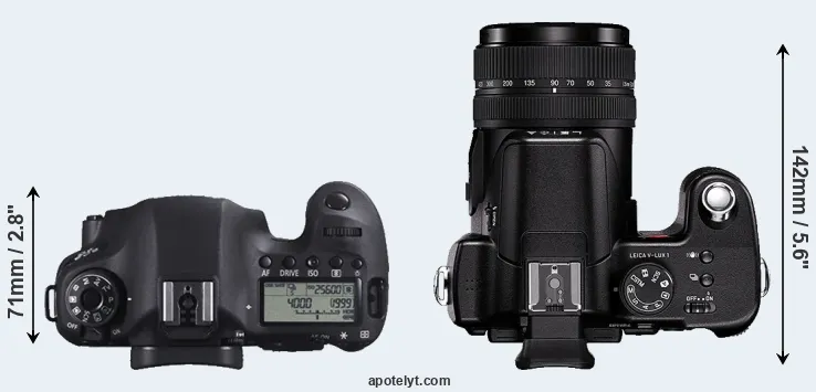 Compare 6D versus V-LUX 1 top