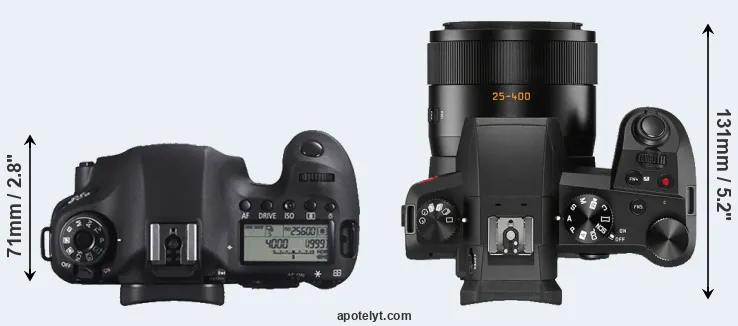 Compare 6D versus V-LUX 5 top